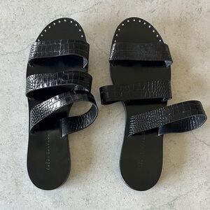 Freda Salvador black croc sandals